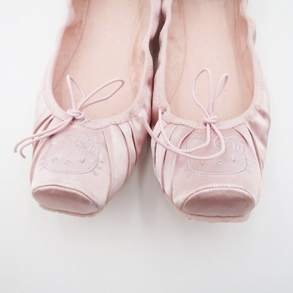 RARE NIB Hello Kitty Bernice Pink Satin Ballet Pointe Style Flat Size 9 - Picture 5 of 15